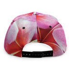 Pink Frangipani Flower Print Snapback Cap