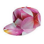 Pink Frangipani Flower Print Snapback Cap