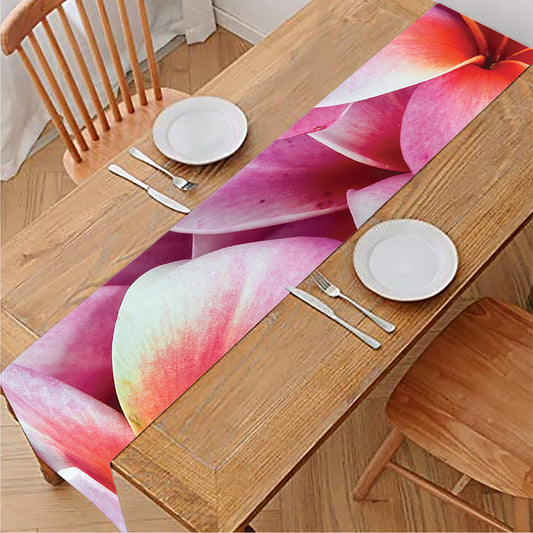 Pink Frangipani Flower Print Table Runner