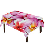 Pink Frangipani Flower Print Tablecloth