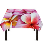 Pink Frangipani Flower Print Tablecloth