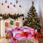 Pink Frangipani Flower Print Tablecloth