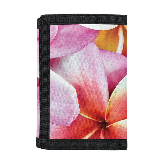 Pink Frangipani Flower Print Trifold Wallet