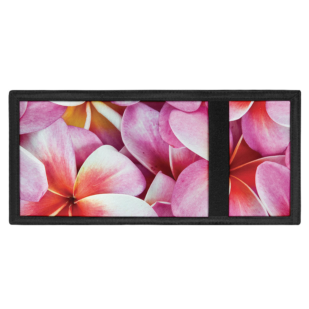 Pink Frangipani Flower Print Trifold Wallet
