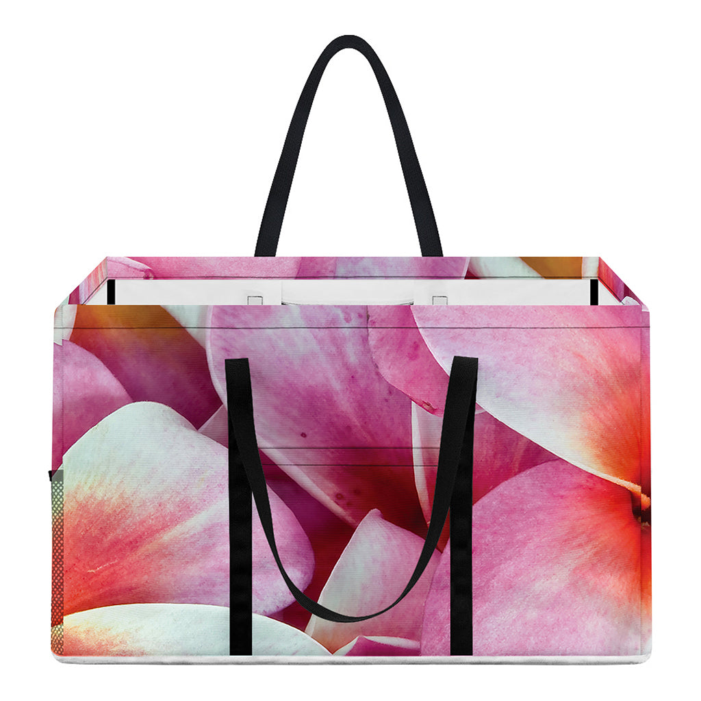 Pink Frangipani Flower Print Utility Tote Bag