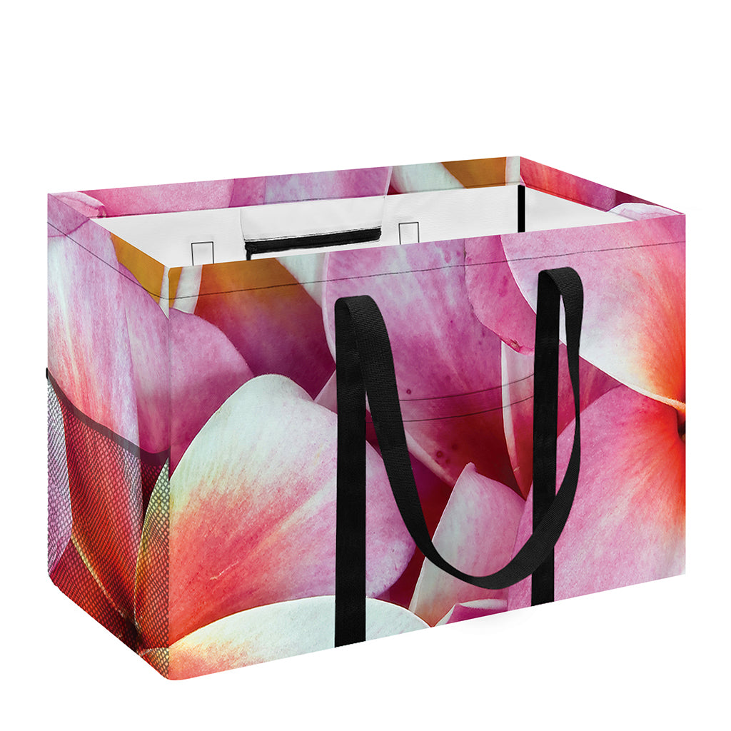 Pink Frangipani Flower Print Utility Tote Bag