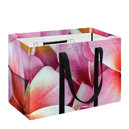 Pink Frangipani Flower Print Utility Tote Bag