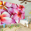 Pink Frangipani Flower Print Wall Sticker