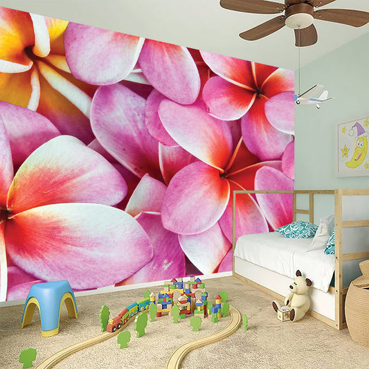 Pink Frangipani Flower Print Wall Sticker