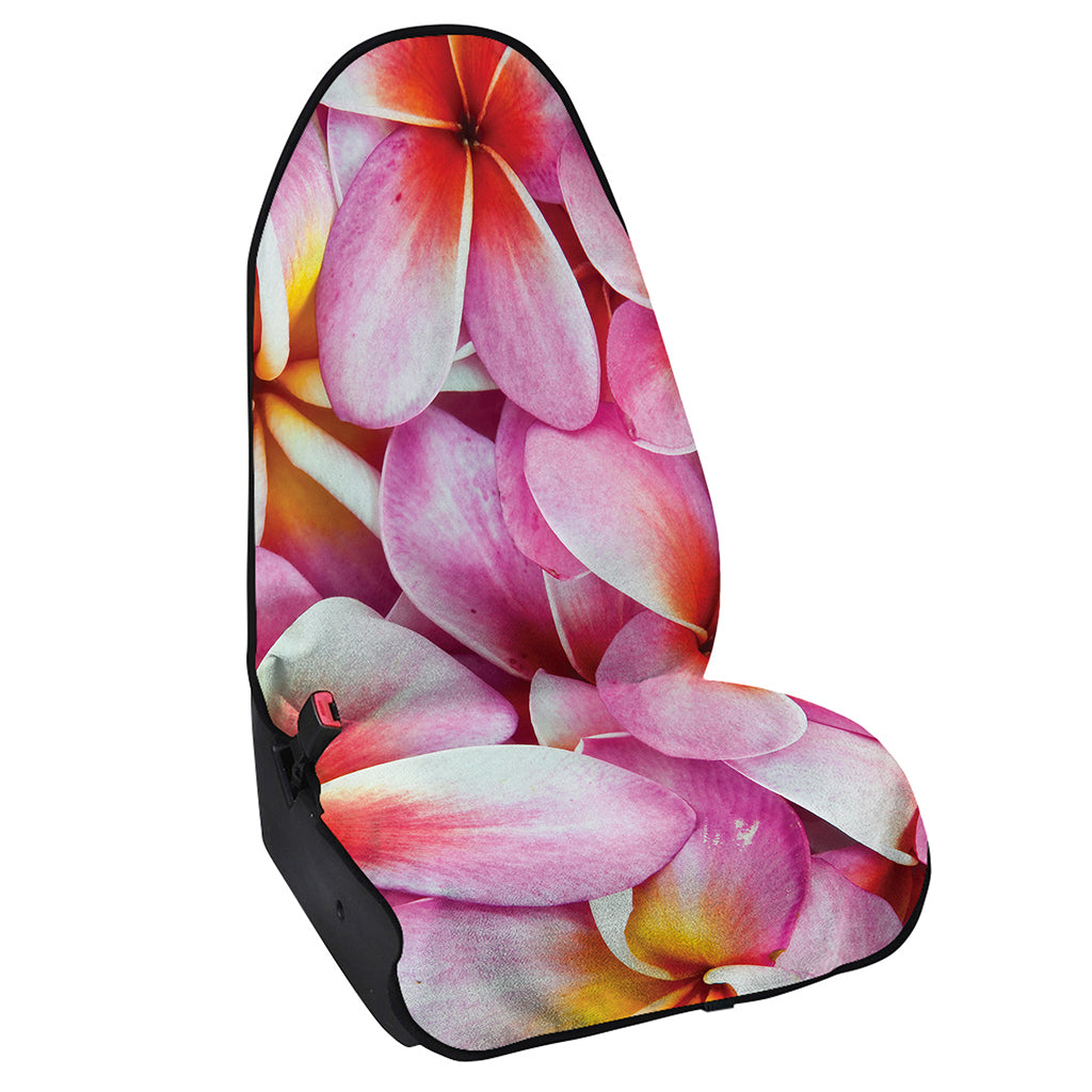 Pink Frangipani Flower Print Waterproof Car Seat Cover
