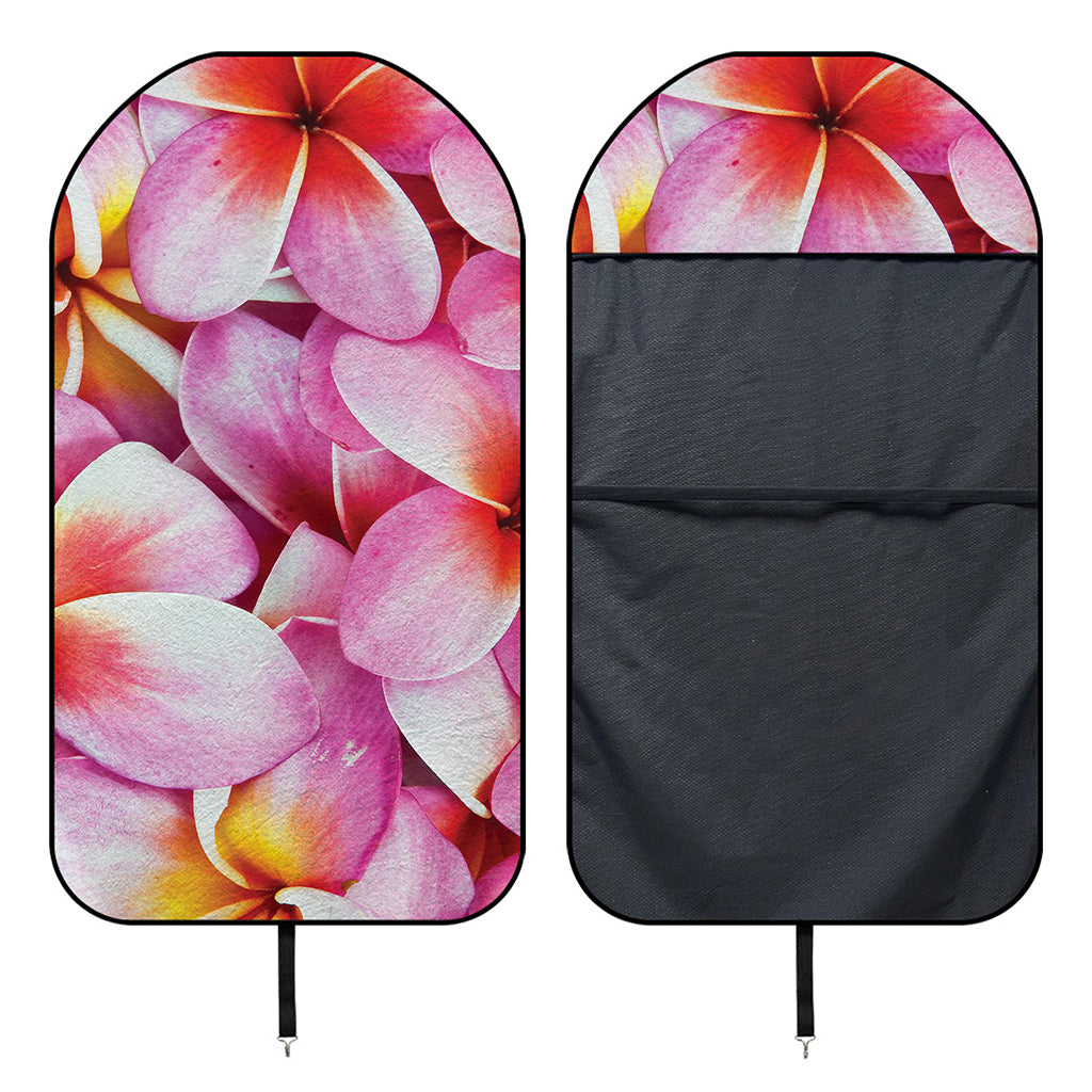 Pink Frangipani Flower Print Waterproof Car Seat Cover