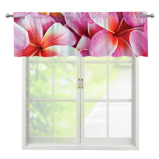 Pink Frangipani Flower Print Window Valance