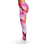 Pink Frangipani Flower Print Women's Leggings