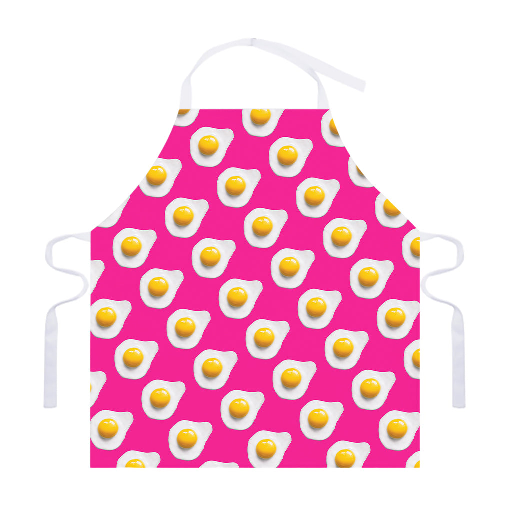 Pink Fried Eggs Pattern Print Adjustable Apron