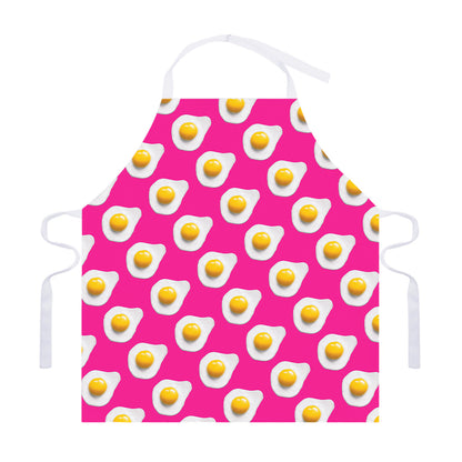 Pink Fried Eggs Pattern Print Adjustable Apron