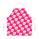 Pink Fried Eggs Pattern Print Adjustable Apron