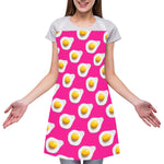 Pink Fried Eggs Pattern Print Adjustable Apron