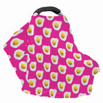 Pink Fried Eggs Pattern Print Baby Seat Cover