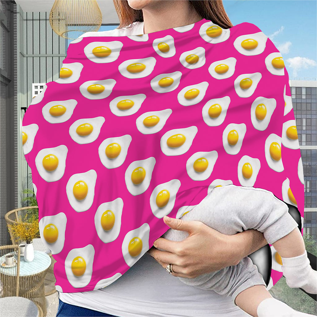 Pink Fried Eggs Pattern Print Baby Seat Cover
