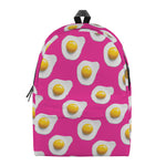 Pink Fried Eggs Pattern Print Backpack