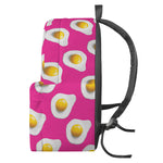 Pink Fried Eggs Pattern Print Backpack