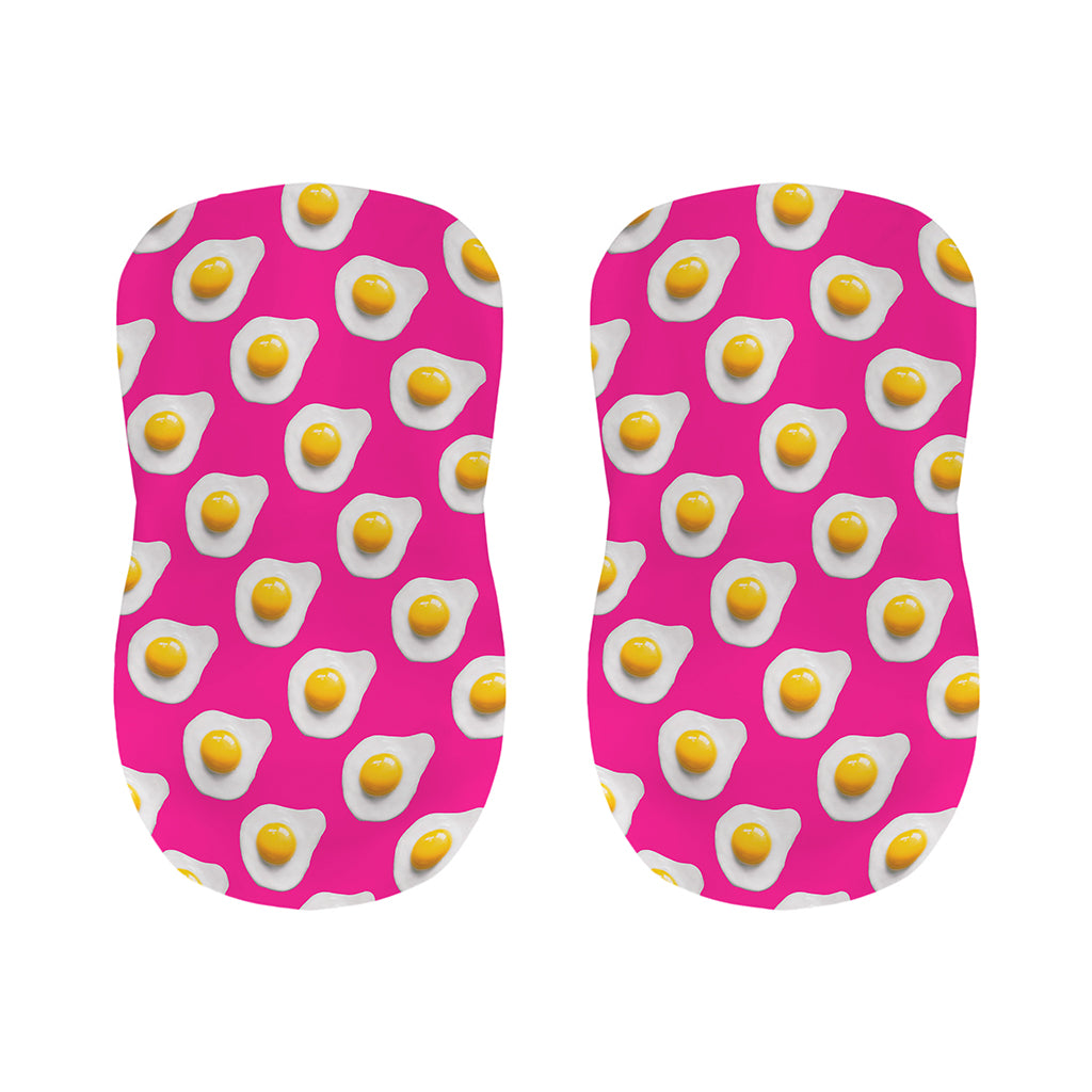 Pink Fried Eggs Pattern Print Bar Stool Covers