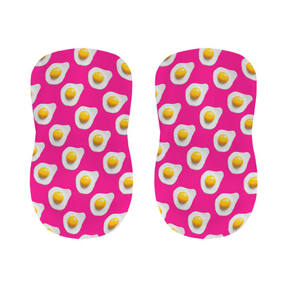Pink Fried Eggs Pattern Print Bar Stool Covers