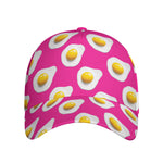 Pink Fried Eggs Pattern Print Baseball Cap