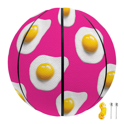 Pink Fried Eggs Pattern Print Basketball