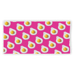 Pink Fried Eggs Pattern Print Beach Towel
