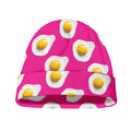Pink Fried Eggs Pattern Print Beanie