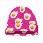 Pink Fried Eggs Pattern Print Beanie