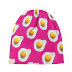 Pink Fried Eggs Pattern Print Beanie