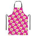 Pink Fried Eggs Pattern Print Bib Apron With Pocket