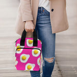 Pink Fried Eggs Pattern Print Bible Tote Bag