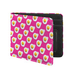 Pink Fried Eggs Pattern Print Bifold Wallet