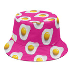 Pink Fried Eggs Pattern Print Bucket Hat