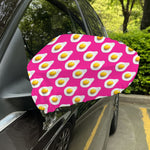 Pink Fried Eggs Pattern Print Car Side Mirror Covers