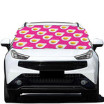 Pink Fried Eggs Pattern Print Car Windshield Snow Cover
