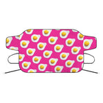 Pink Fried Eggs Pattern Print Car Windshield Snow Cover
