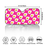 Pink Fried Eggs Pattern Print Car Windshield Sun Shade