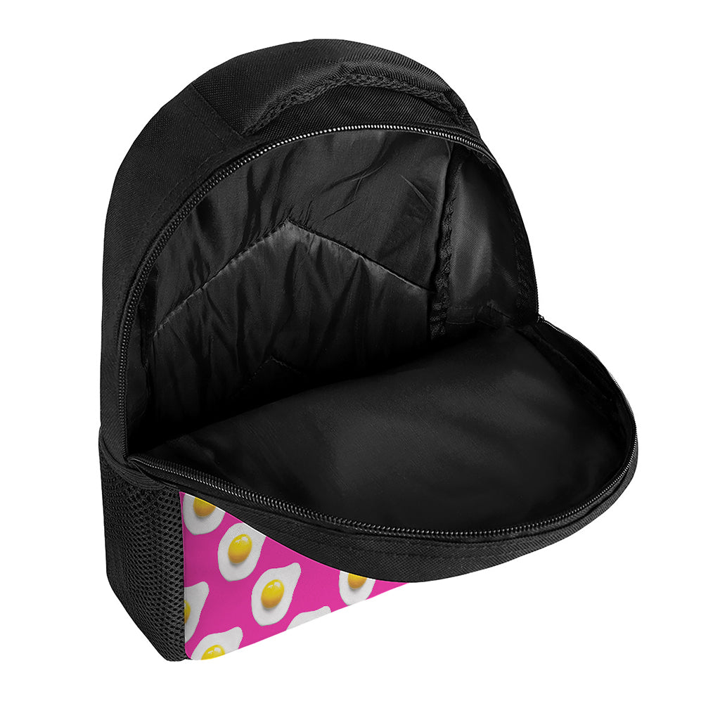 Pink Fried Eggs Pattern Print Casual Backpack