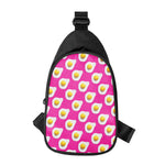 Pink Fried Eggs Pattern Print Chest Bag
