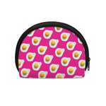 Pink Fried Eggs Pattern Print Coin Purse