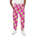 Pink Fried Eggs Pattern Print Cotton Sweatpants
