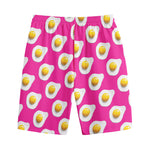 Pink Fried Eggs Pattern Print Cotton Shorts