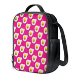 Pink Fried Eggs Pattern Print Crossbody Lunch Bag