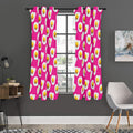Pink Fried Eggs Pattern Print Grommet Curtain Panels