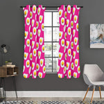 Pink Fried Eggs Pattern Print Curtain