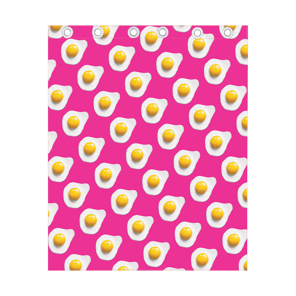 Pink Fried Eggs Pattern Print Curtain
